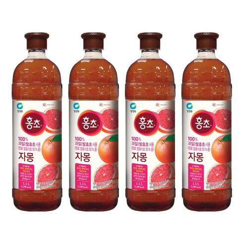 대상 청정원 홍초 자몽, 1.5L, 4개