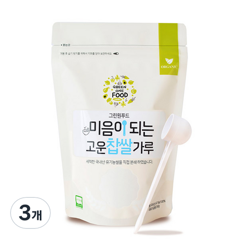 그린원푸드 미음이되는 고운찹쌀가루, 250g, 3개