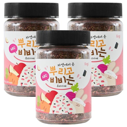퍼기 자연에서 온 뿌리고 비비는 후리가케, ABC, 100g, 3개