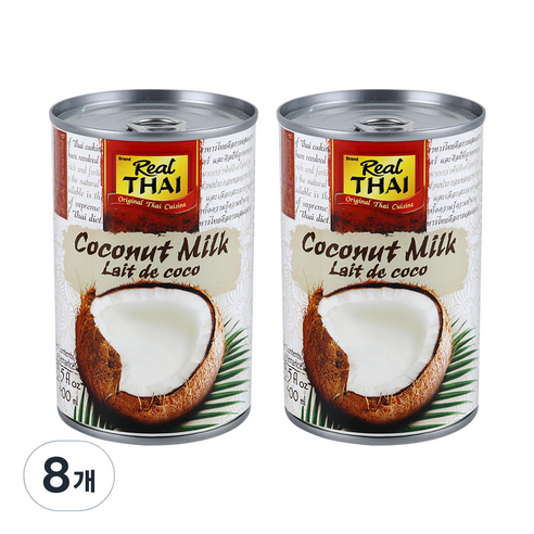 리얼타이 코코넛밀크 통조림, 400ml, 8개