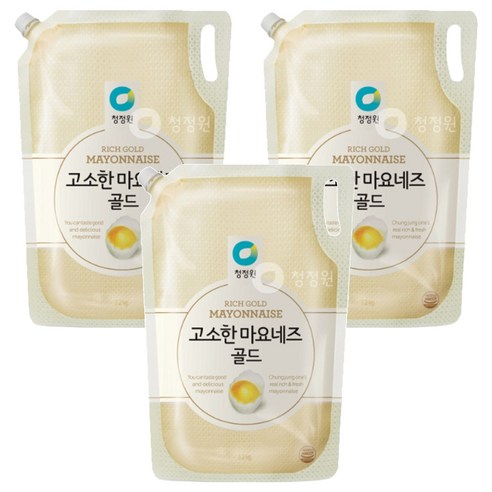 청정원 고소한 마요네즈 스파우트, 3.2kg, 3개