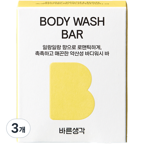 바른생각 약산성 올인원 바디워시 바, 100g, 3개