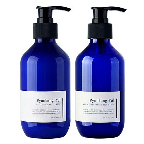 편강율 블루라벨 아토 로션 290ml + 워시 앤 샴푸 블루라벨 베이비 290ml, 1세트