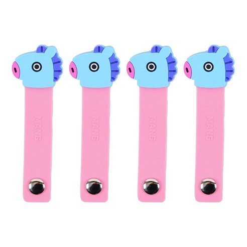 BT21 케이블 정리밴드 망, 혼합색상, 4개