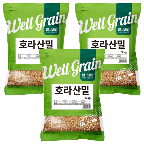 웰그레인 튀르키예산 호라산밀, 5kg, 3개
