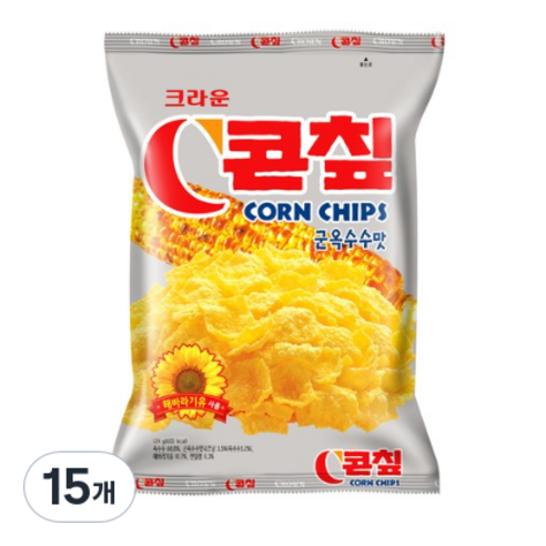 콘칲 군옥수수맛, 124g, 15개