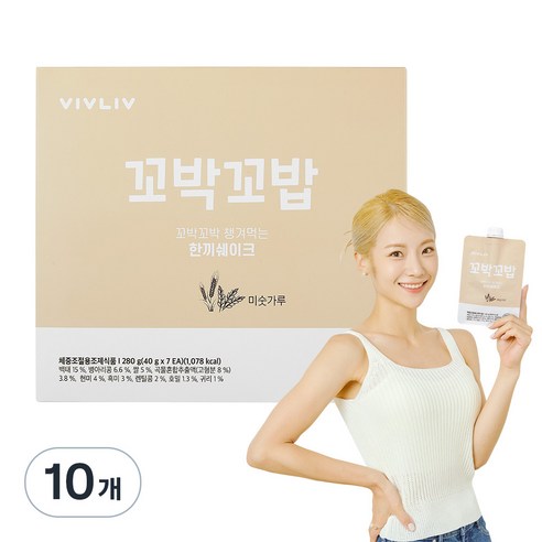 비브리브 꼬박꼬밥 한 끼 쉐이크 미숫가루, 280g, 10개
