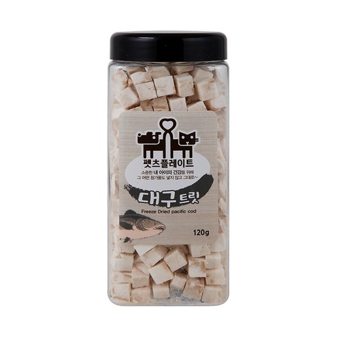 펫츠플레이트 반려동물 동결건조 간식, 대구트릿, 120g, 1개