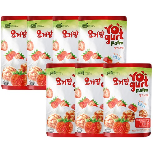 요거팜 무농약 쌀로 만든 스낵 30g, 딸기맛, 7개