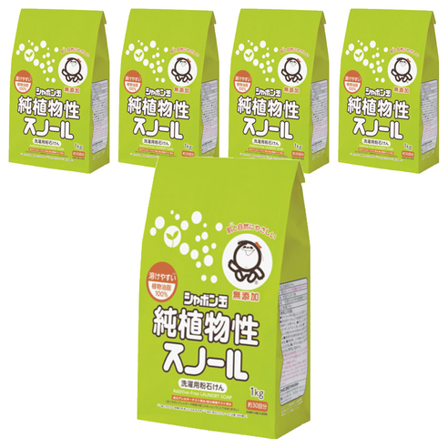 샤본다마 순식물성 세탁가루비누, 1kg, 5개