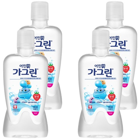 가그린 어린이용 구강세정제 딸기향 이미지 랜덤발송, 4개, 380ml
