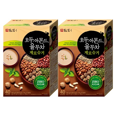 담터 호두 아몬드 율무차 제로슈거, 18g, 40개입, 2개