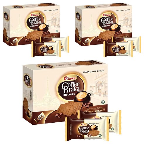 LiBRA 브라카 커피 비스킷 24p, 360g, 3개