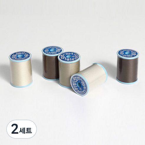 다루마 로프티 미싱재봉실 베이지브라운 5종 세트, 오트밀, 베이지, 그레이시베이지, 브라운, 다크브라운, 2세트