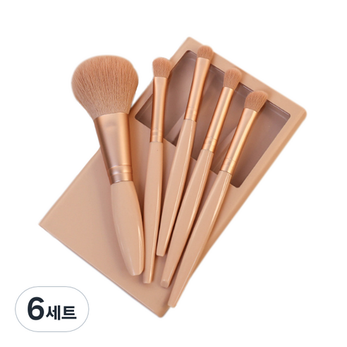 디에스 휴대용 멀티 브러쉬 5종 세트, 베이지, 6세트