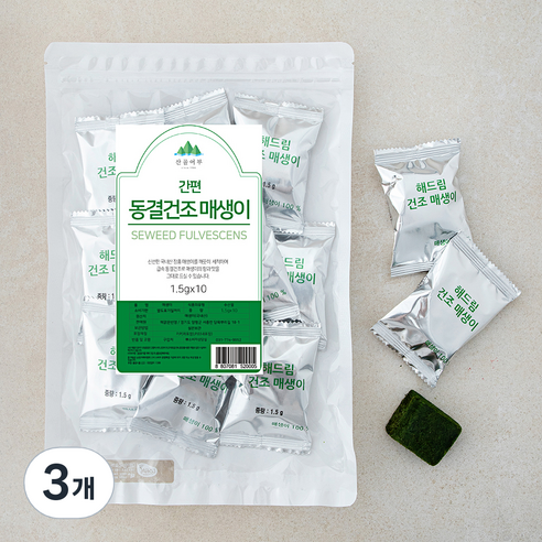 간편 장흥 건조 매생이 10개입, 3개, 15g