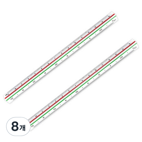 블루마토 삼각스케일자 30cm KJ-3000 PP, 혼합 색상, 8개