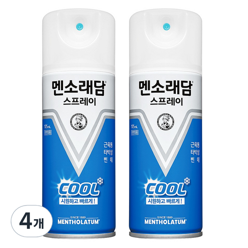 멘소래담 쿨 스프레이 175ml, 1개입, 4개