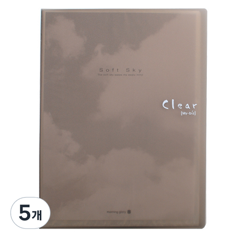 모닝글로리 마이비즈 클리어화일 A4 10p, 스모키(79575), 5개