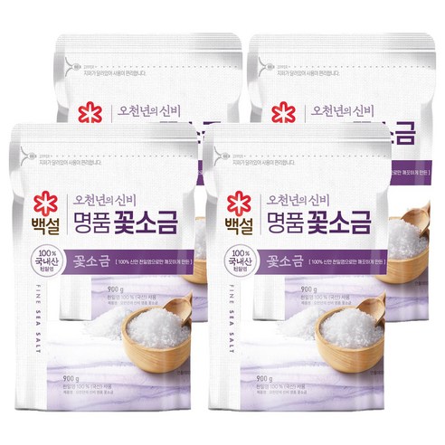 백설 오천년의 신비 명품 꽃소금, 900g, 4개