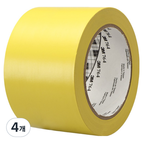 3M 바닥 라인 764 테이프 노랑 76.2mm x 32.9m, 4개