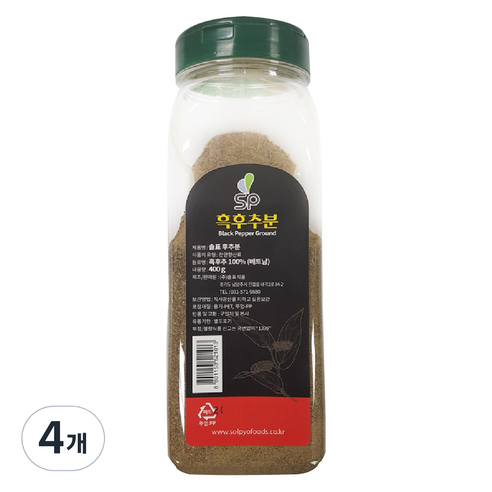 솔표 SP 흑후추, 400g, 4개