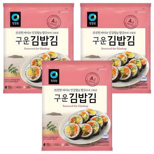 청정원 구운 김밥김, 40g, 3개