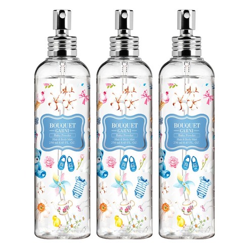 부케가르니 헤어 앤 바디미스트 베이비파우더, 250ml, 3개