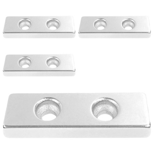 디와이엔텍 초강력 네오디움 사각 사라자석 40 x 12 x 4 mm, 실버, 4개