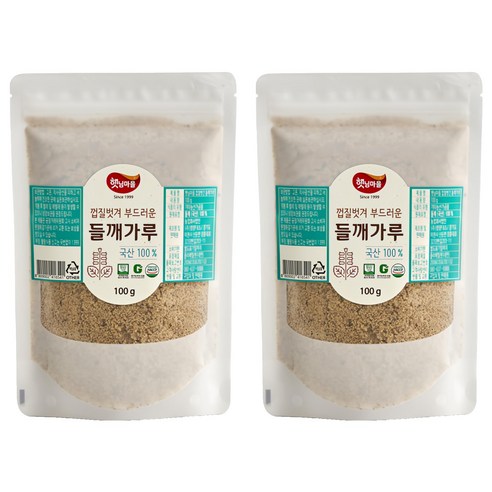 햇님마을 껍질벗겨 부드러운 국산 들깨가루, 100g, 2개
