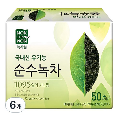녹차원 유기농 순수녹차, 1.2g, 50개입, 6개
