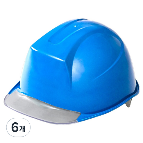 동명 건설현장 공사장 머리보호 신투구형 투명창 안전모 블루 DMS-M-3001(AM-841), 6개
