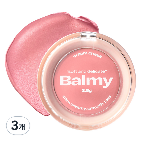 얼터너티브스테레오 바미 크림 치크 2.5g, 3개, 1 베이비 로즈