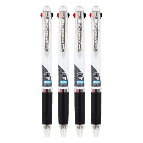 제트스트림 3색 볼펜 0.5mm SXE3-404-05, 화이트, 4개