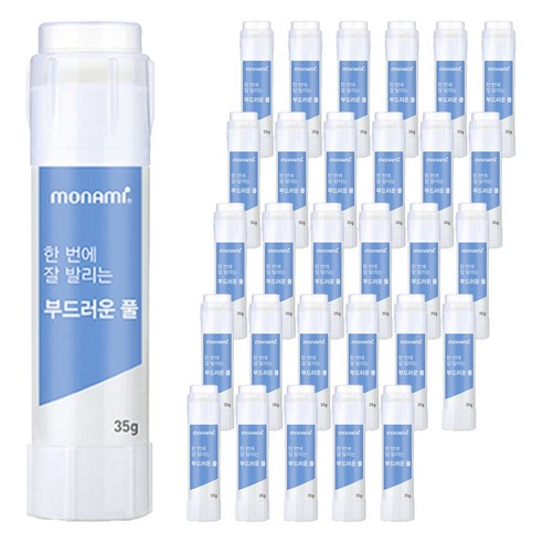 모나미 한 번에 잘 발리는 부드러운 풀, 35g, 36개