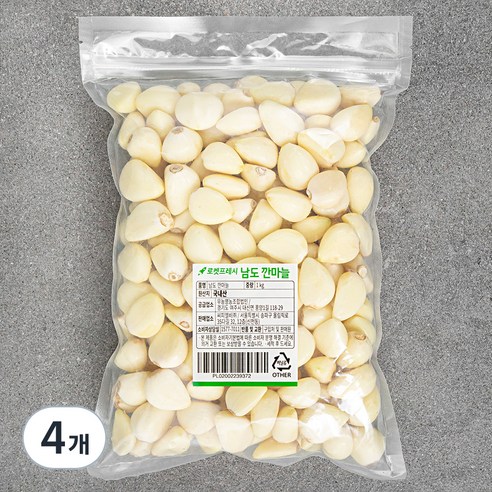 남도 깐마늘, 1kg, 4개