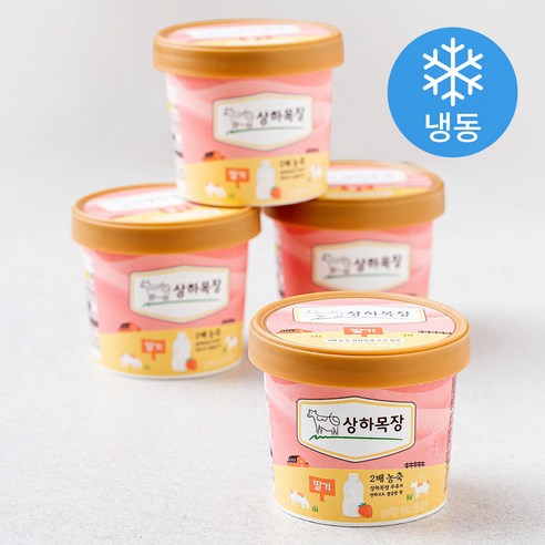 상하목장 아이스크림 딸기 4입 (냉동), 1개, 400ml