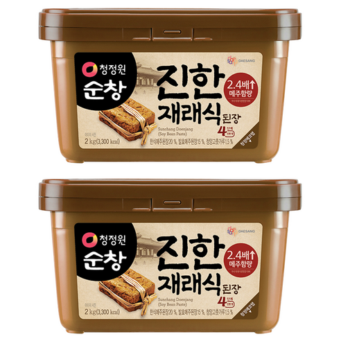 청정원순창 진한 재래식 된장, 2kg, 2개
