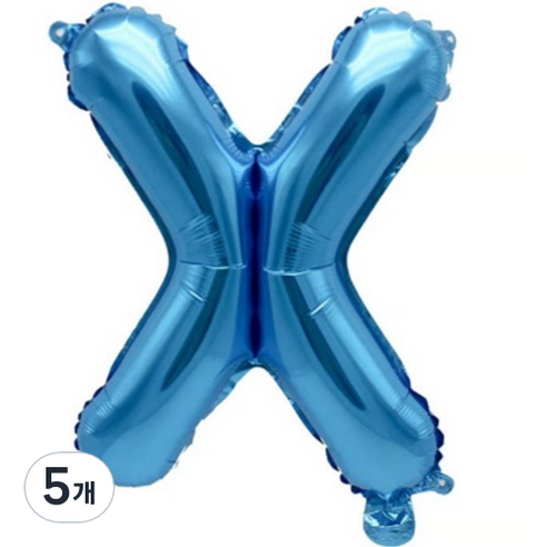 팡파티 레터링 알파벳 풍선 X 40cm, 블루, 5개
