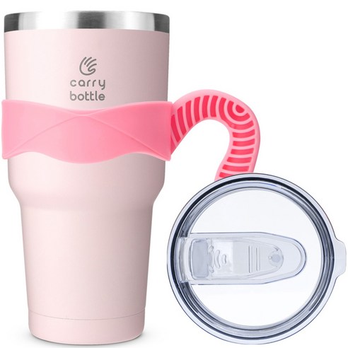 캐리보틀 몬스터 텀블러 + 전용 손잡이 세트, 핑크(텀블러), 핑크(손잡이), 900ml