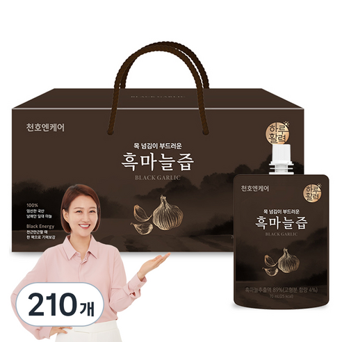 천호엔케어 목 넘김이 부드러운 흑마늘즙, 70ml, 210개