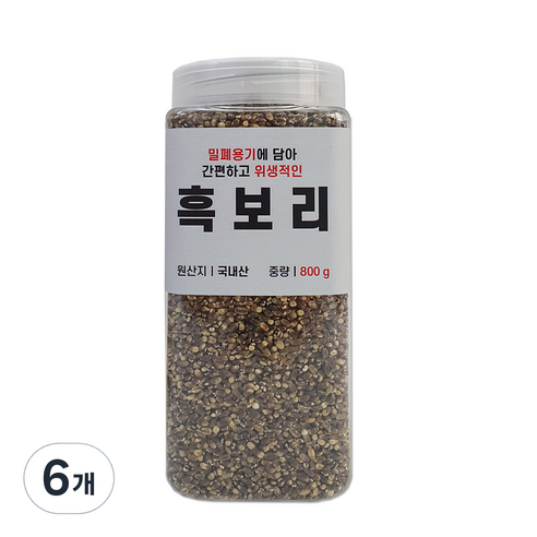 대한농산 통에담은 흑보리, 800g, 6개