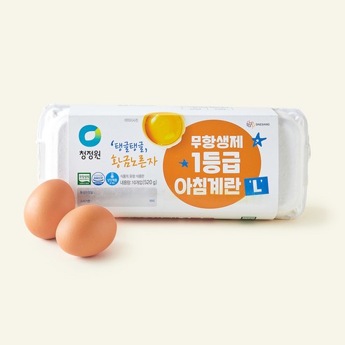 청정원 무항생제 1등급 아침계란 L, 1개, 10구