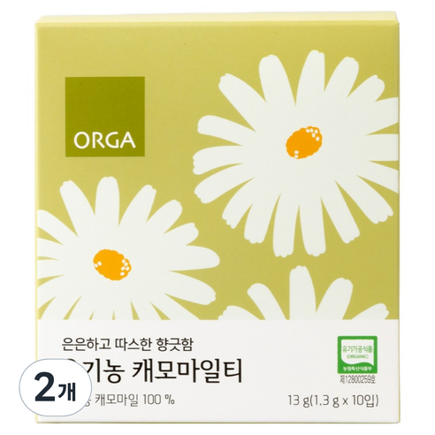 올가홀푸드 유기농 캐모마일티, 2개, 10개입, 1.3g