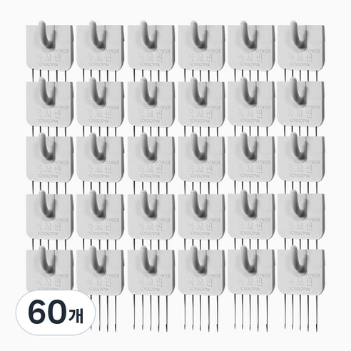 꼭꼬핀 파워 U자형, 화이트, 60개