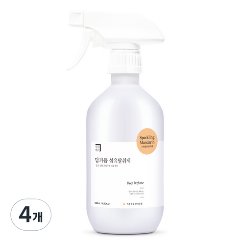 살림백서 딥퍼퓸 섬유탈취제 본품, 500ml, 4개, 스파클링만다린