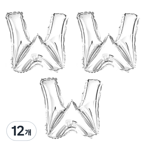 리빙다 알파벳호일W실버(대), 실버, 12개
