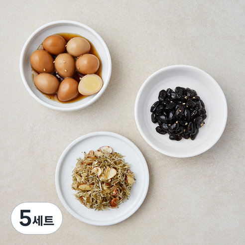 모두의집밥 안매운반찬 2 메추리알장조림 120g + 아몬드멸치 70g + 콩자반 100g 세트, 5세트
