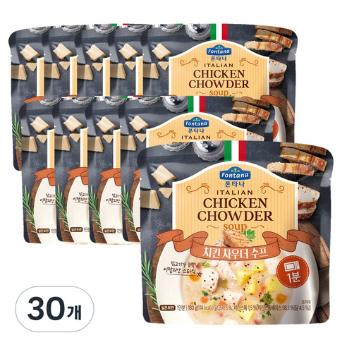 폰타나 이탈리안 치킨 차우더 크림 수프, 180g, 30개