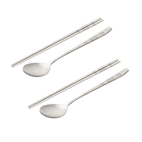 테이블아트 상감 수저 2벌세트, 4p (숟가락 2p, 젓가락 2p), 상감(실버)